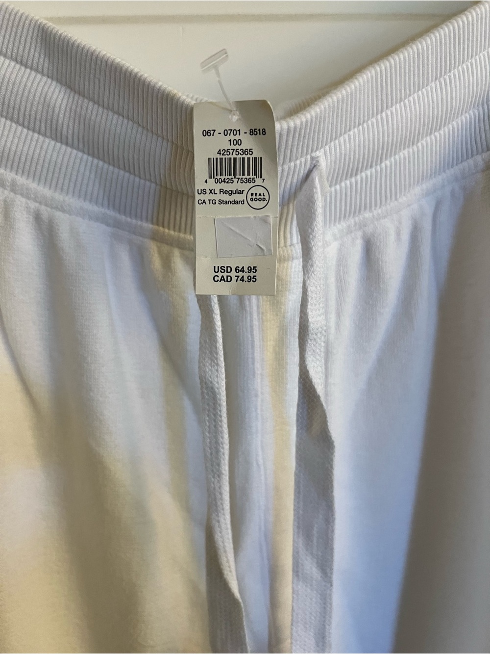 Aerie White Drawstring Sweatpants with Ribbed Waistband